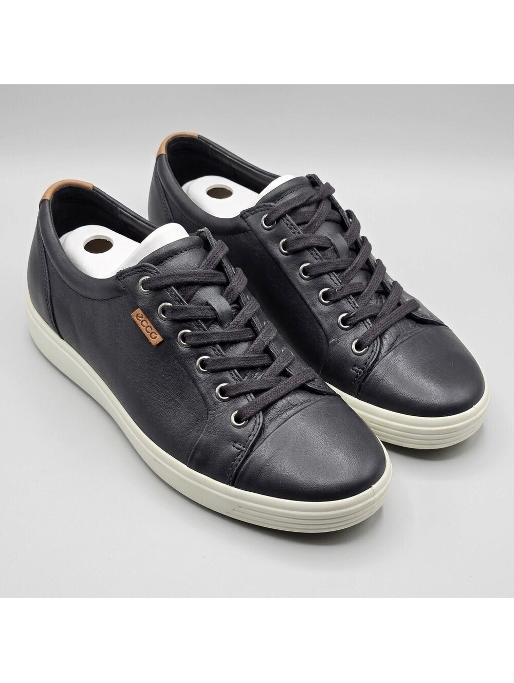 ECCO Soft 7 Black Leather Sneakers Size EU 40 (US Men's 6.5-7/Women's 9) Ex Wide